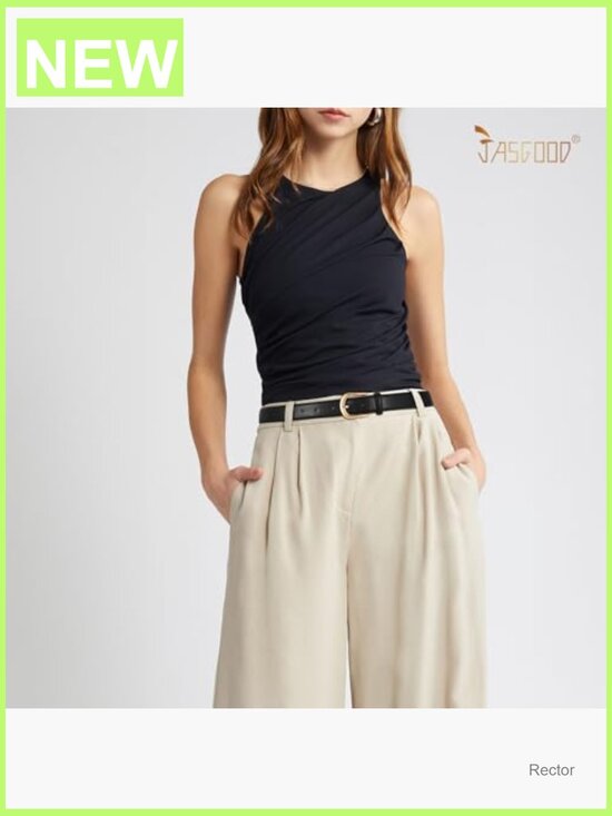 Faux Leather Belt with Gold Buckle for Jeans and Pants - Adjustable Waist Belt main image 7